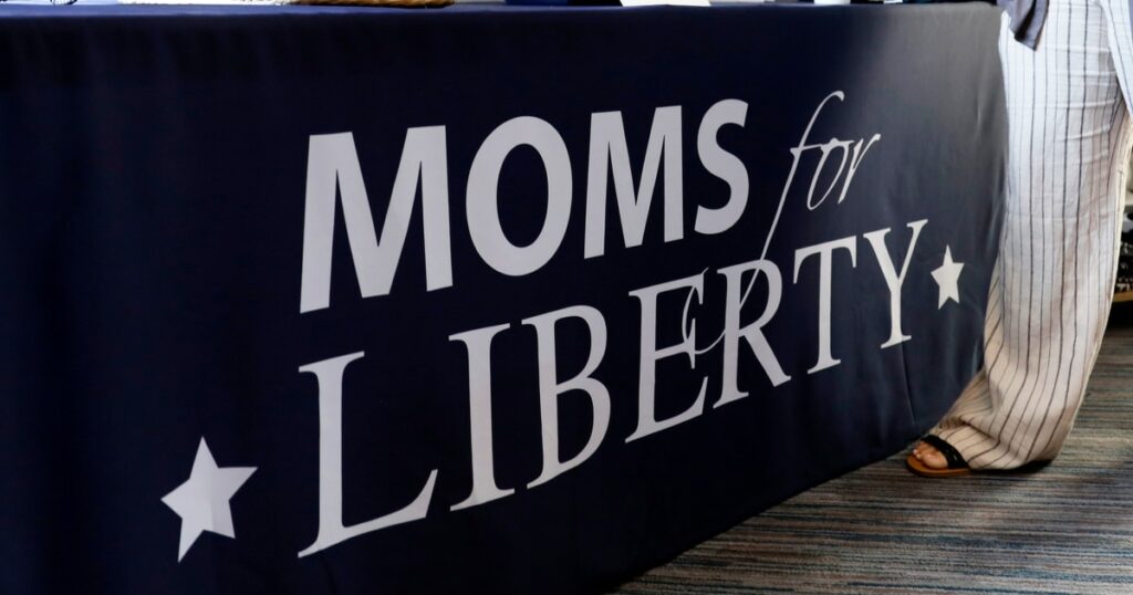 An ominous Hitler quote highlights Moms For Liberty’s extremism