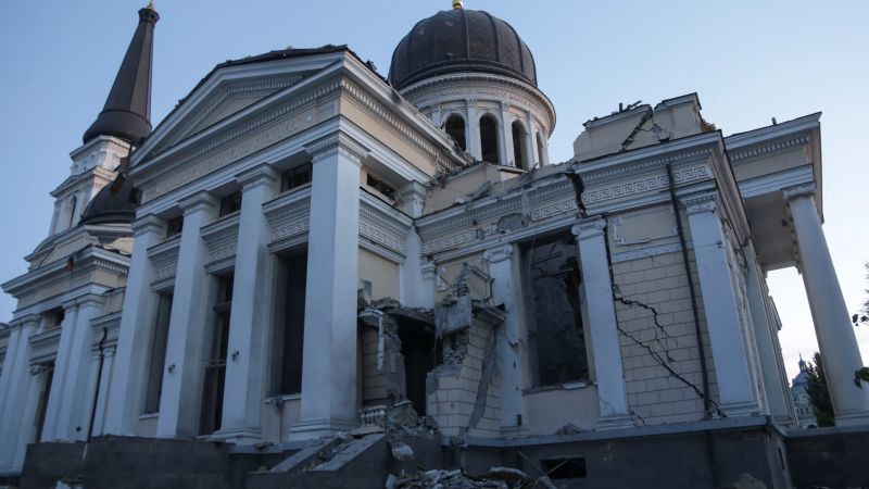 Historic Ukrainian cathedral badly damaged in Russian strikes